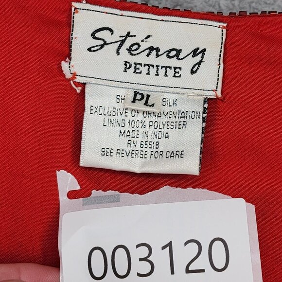 Vintage Stenay Beaded 100% Silk Jacket Mardi Gras Red Black Size PL - Picture 16 of 16